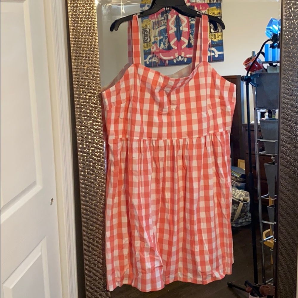 J Crew Factory Gingham Dress NWT (salmon)